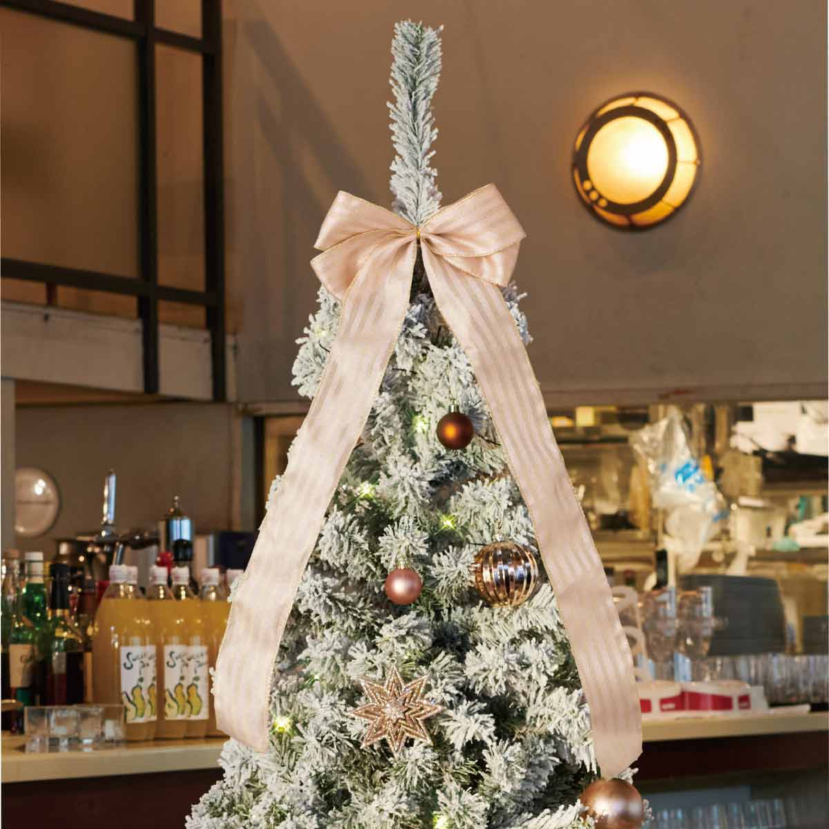 ★58-16-1-3 ポットライトクリスマスツリー スノー高さ210×幅111cm