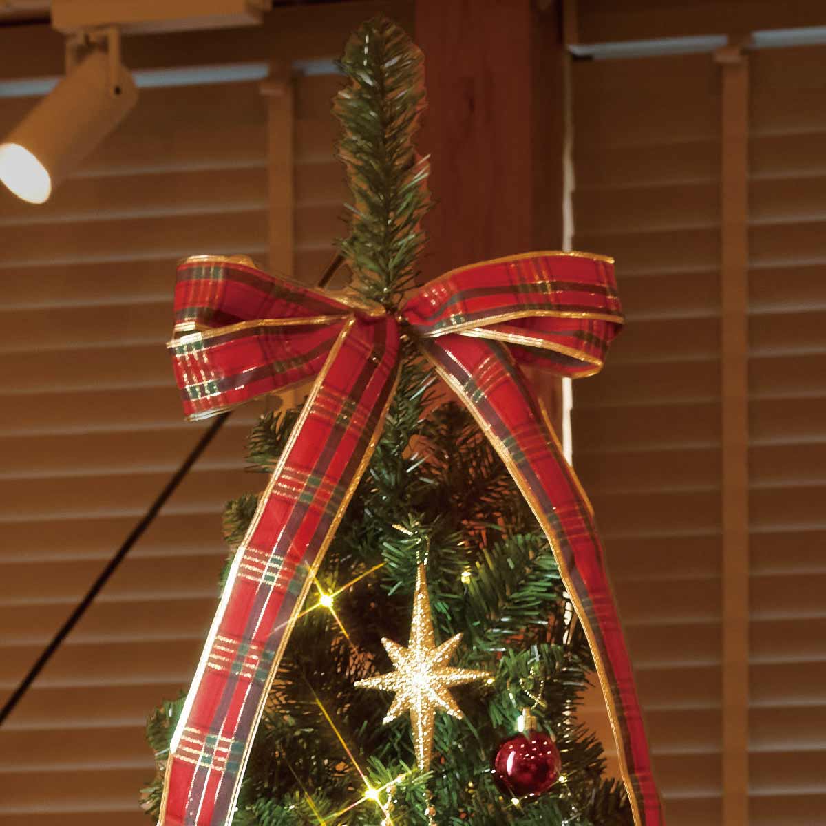 ★58-16-2-2 ポットライトクリスマスツリー レッド高さ180×幅96cm