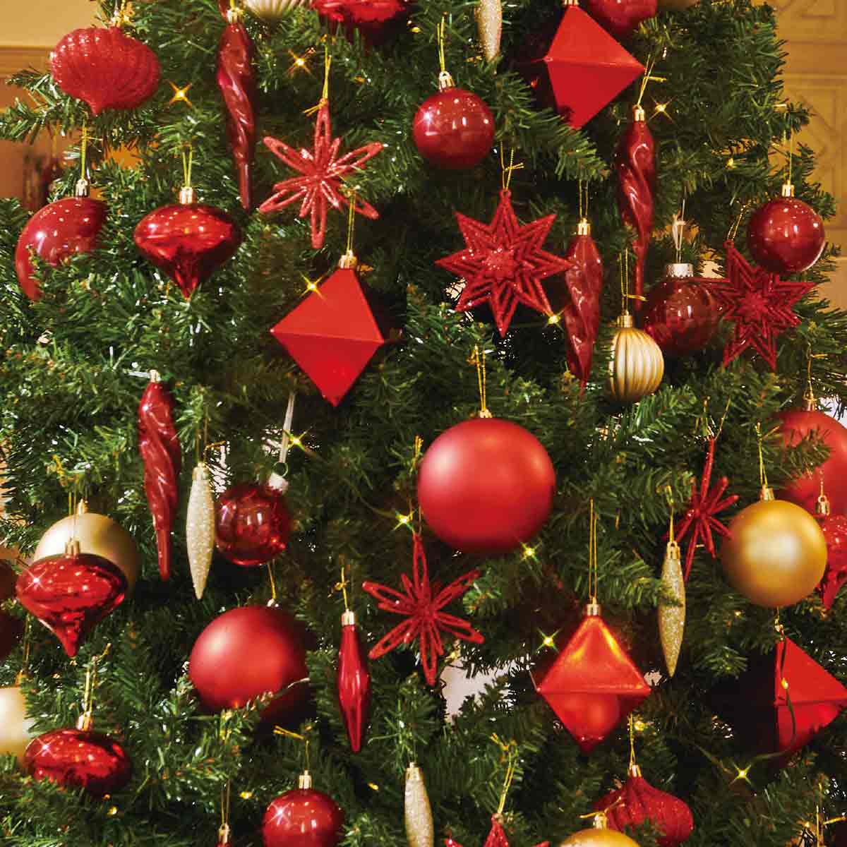 ★58-18-3-3 ゴージャスクリスマスツリーセット レッド高さ240×幅132cm