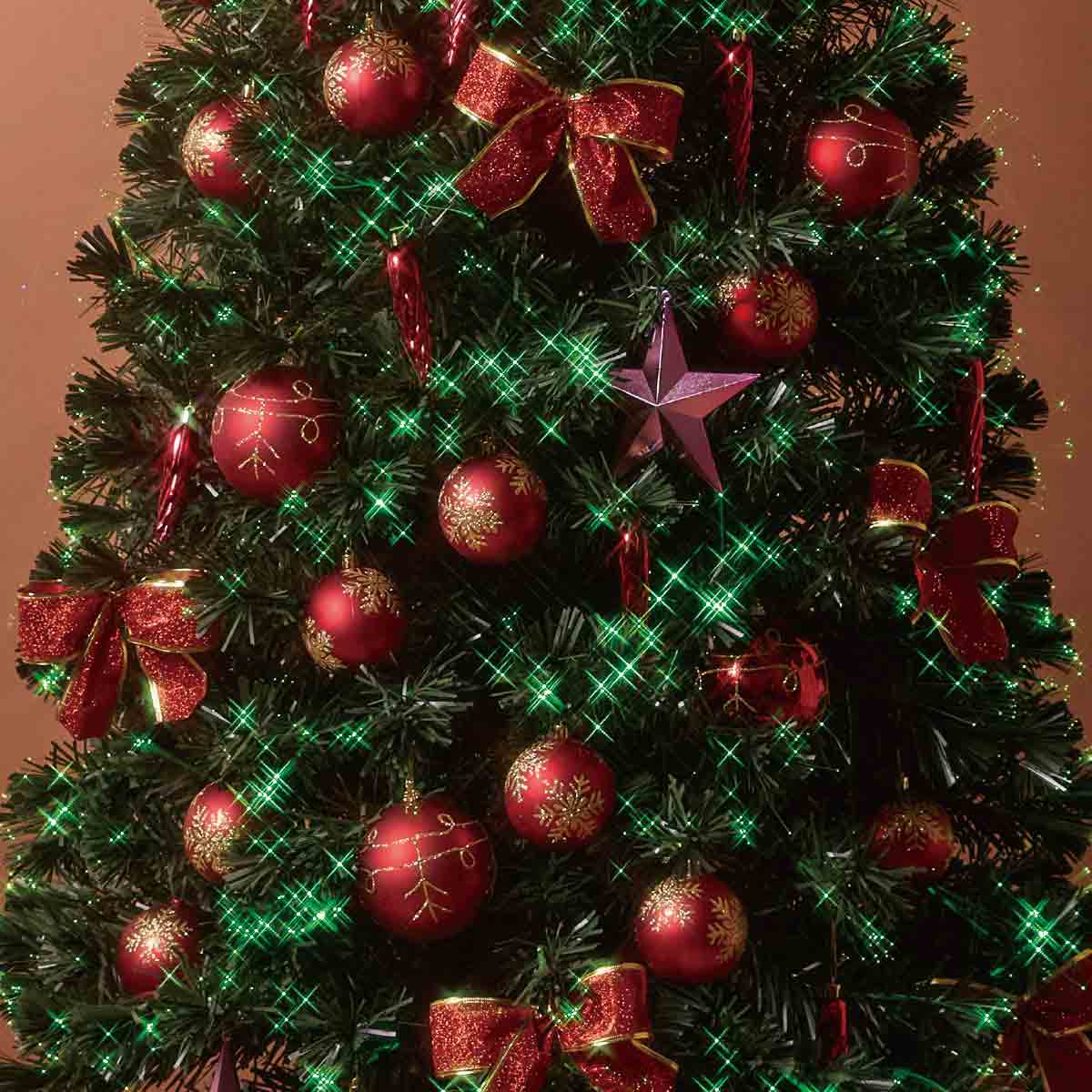 ★58-20-1-2 デコレーションファイバークリスマスツリーセット H240cmレッド