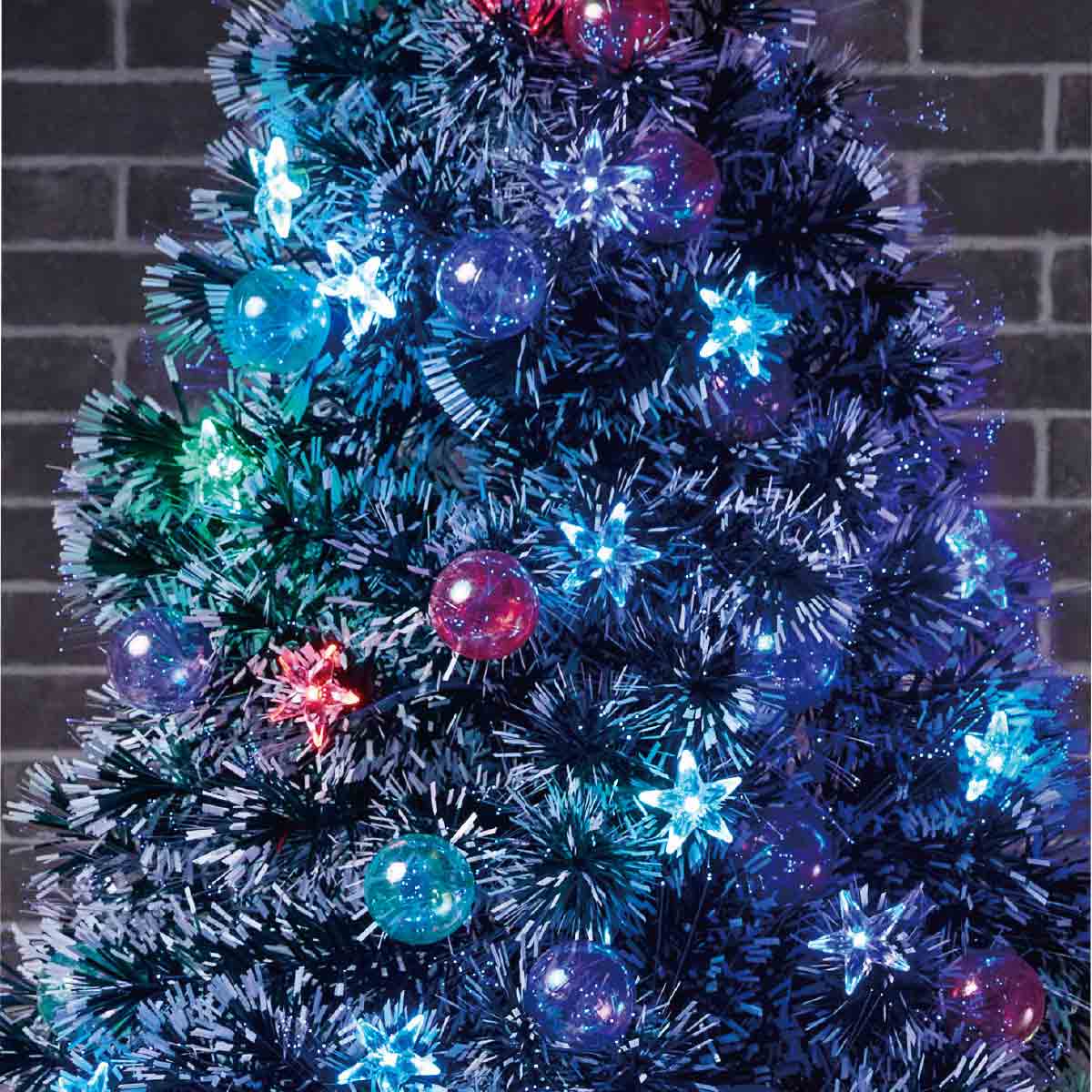 ★58-21-1-3 スノーチップスターボールファイバークリスマスツリー高さ180×幅85cm