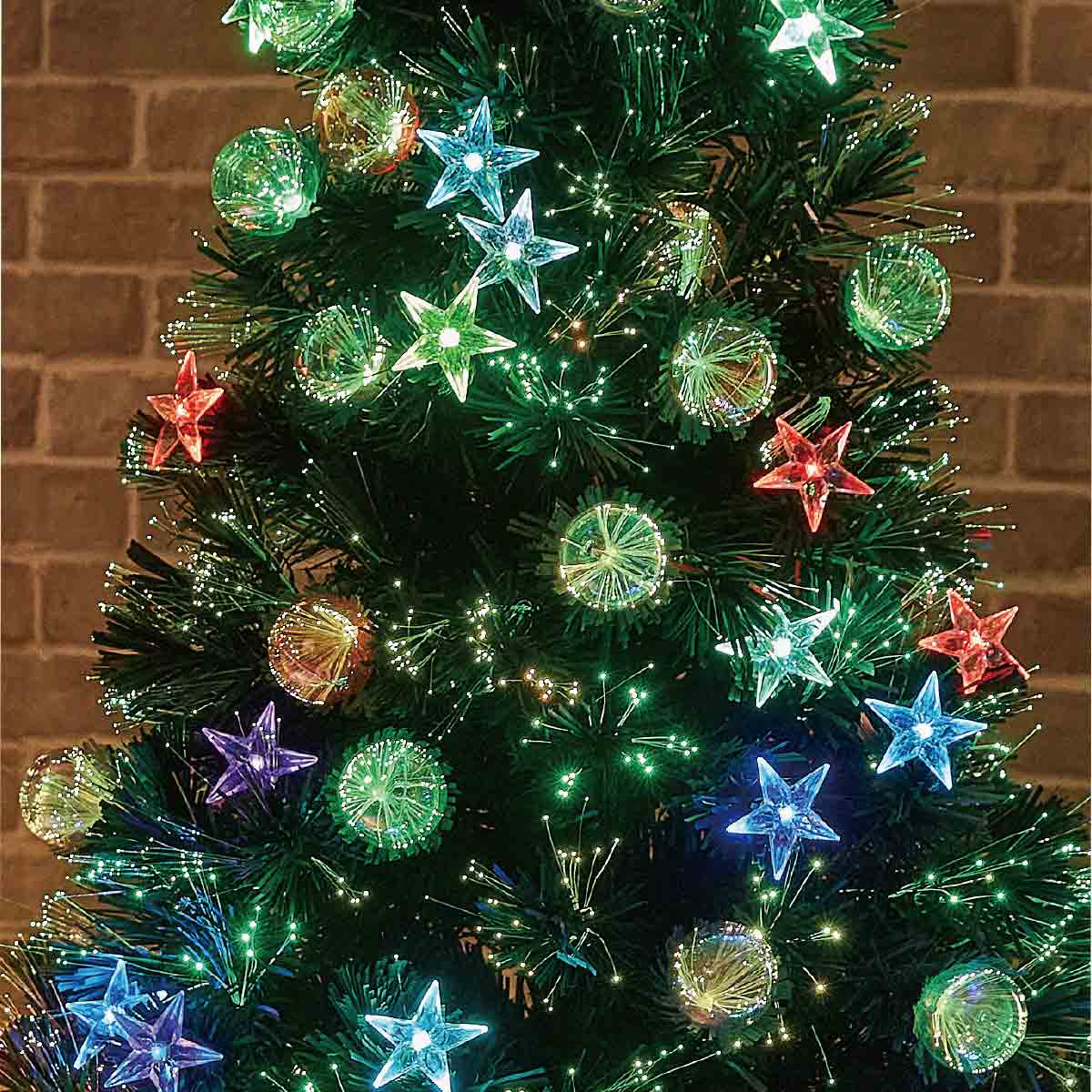 ★58-21-2-4 グリーンファイバークリスマスツリー レインボースター高さ210×幅90cm