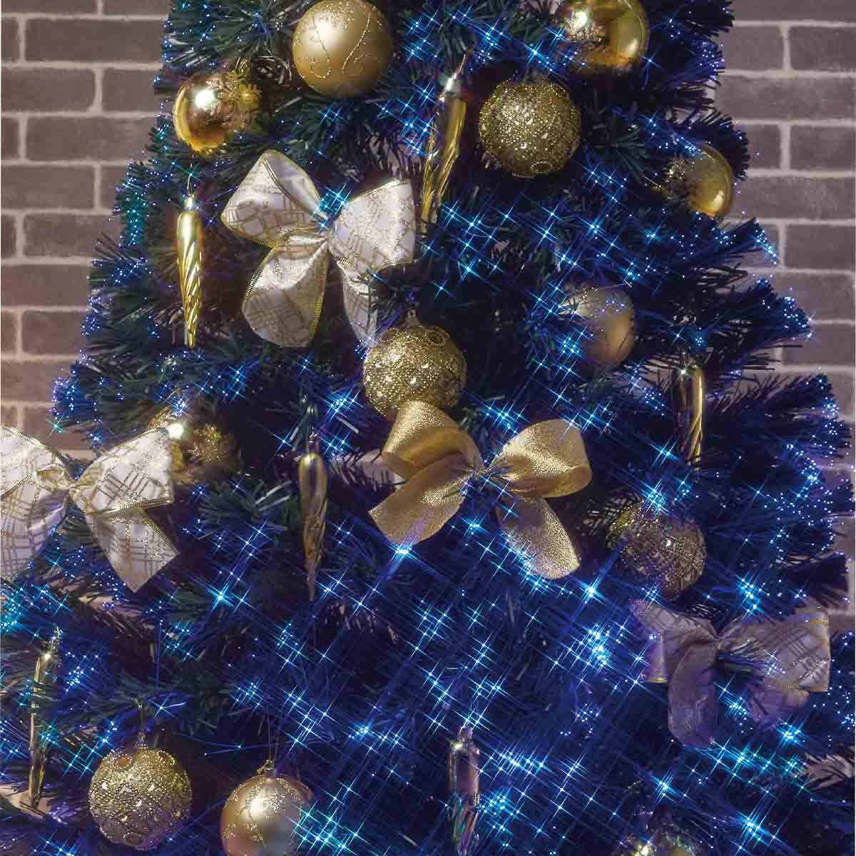 ★58-21-3-2 デコレーションファイバークリスマスツリーセット ゴールド高さ180×幅85cm