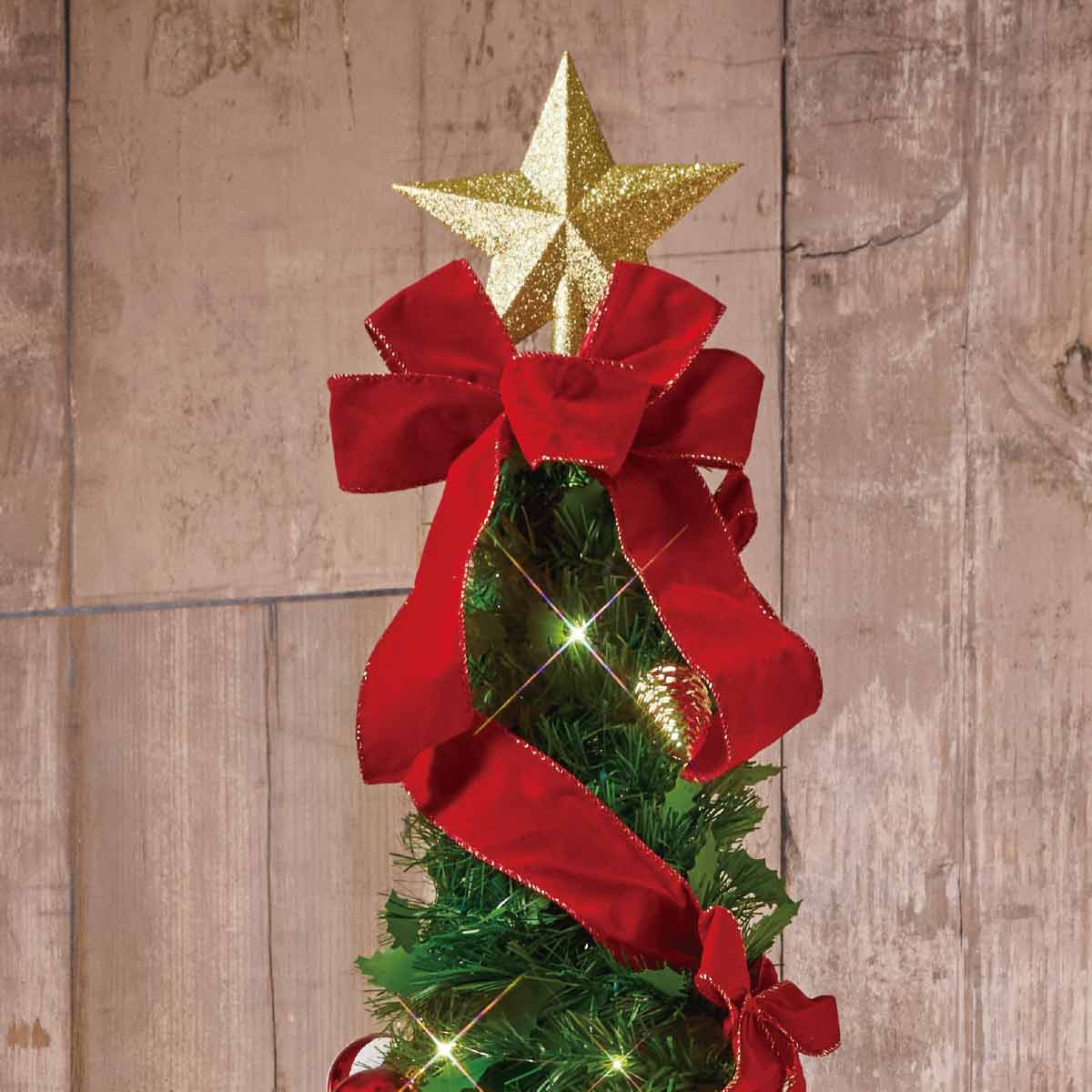 ★58-25-4-1 ライト付きポップアップクリスマスツリー レッド高さ150×幅60cm