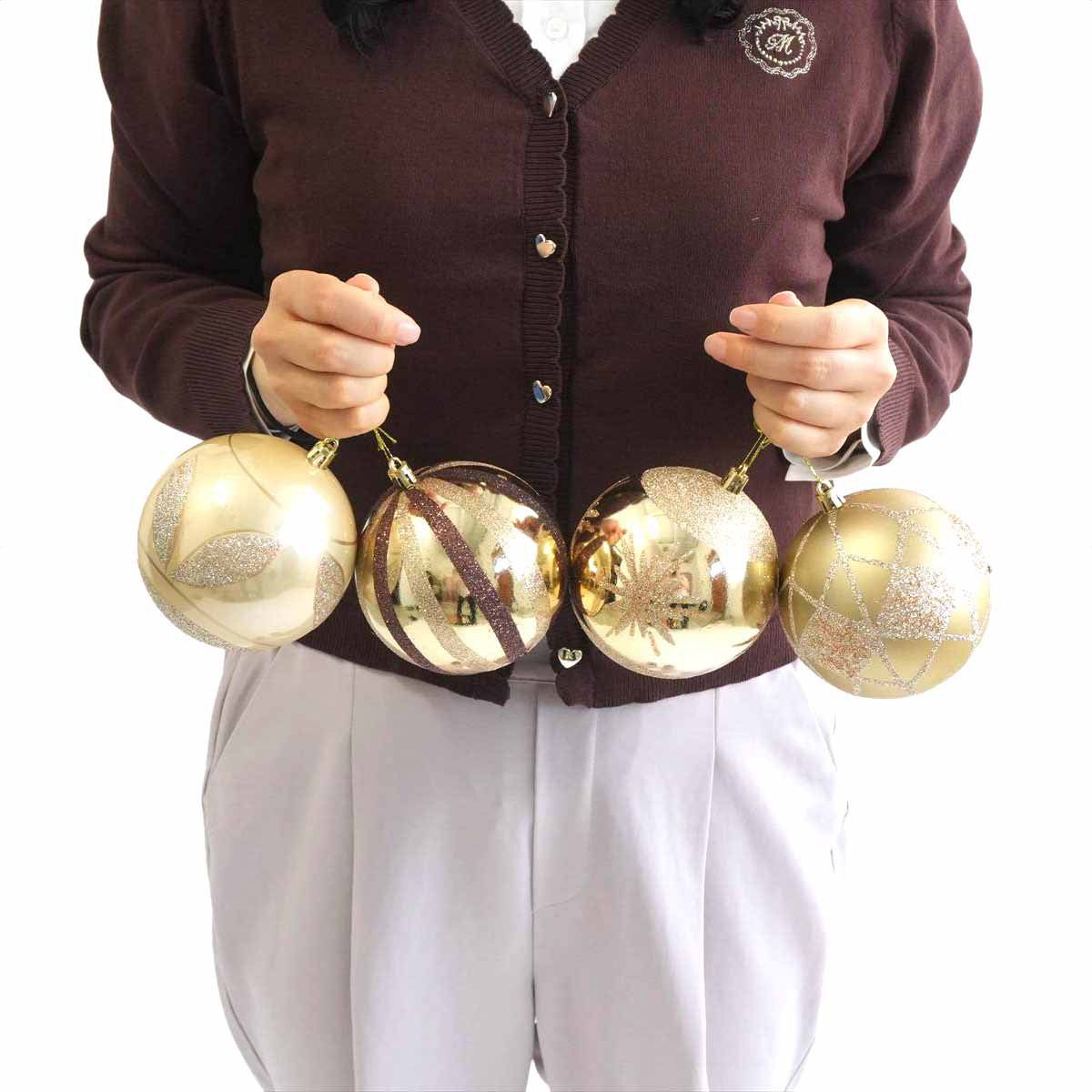 ★58-35-4-2 12個 オーナメントボール 10cmゴールド