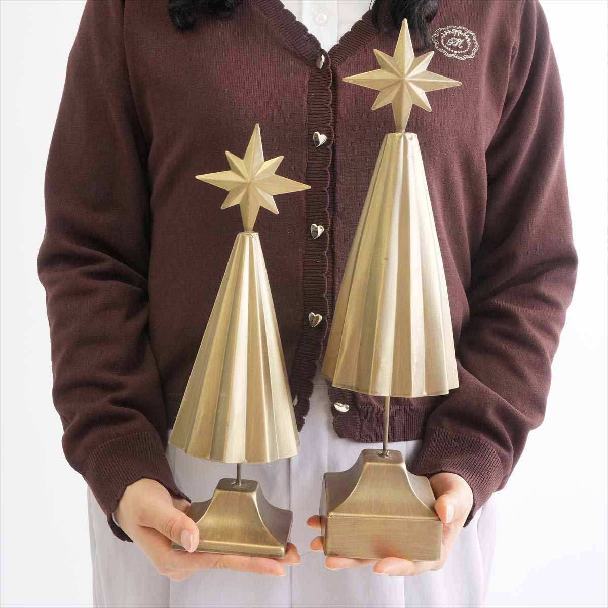 ★58-57-5-2 メタルテーブルクリスマスツリーゴールド(大)