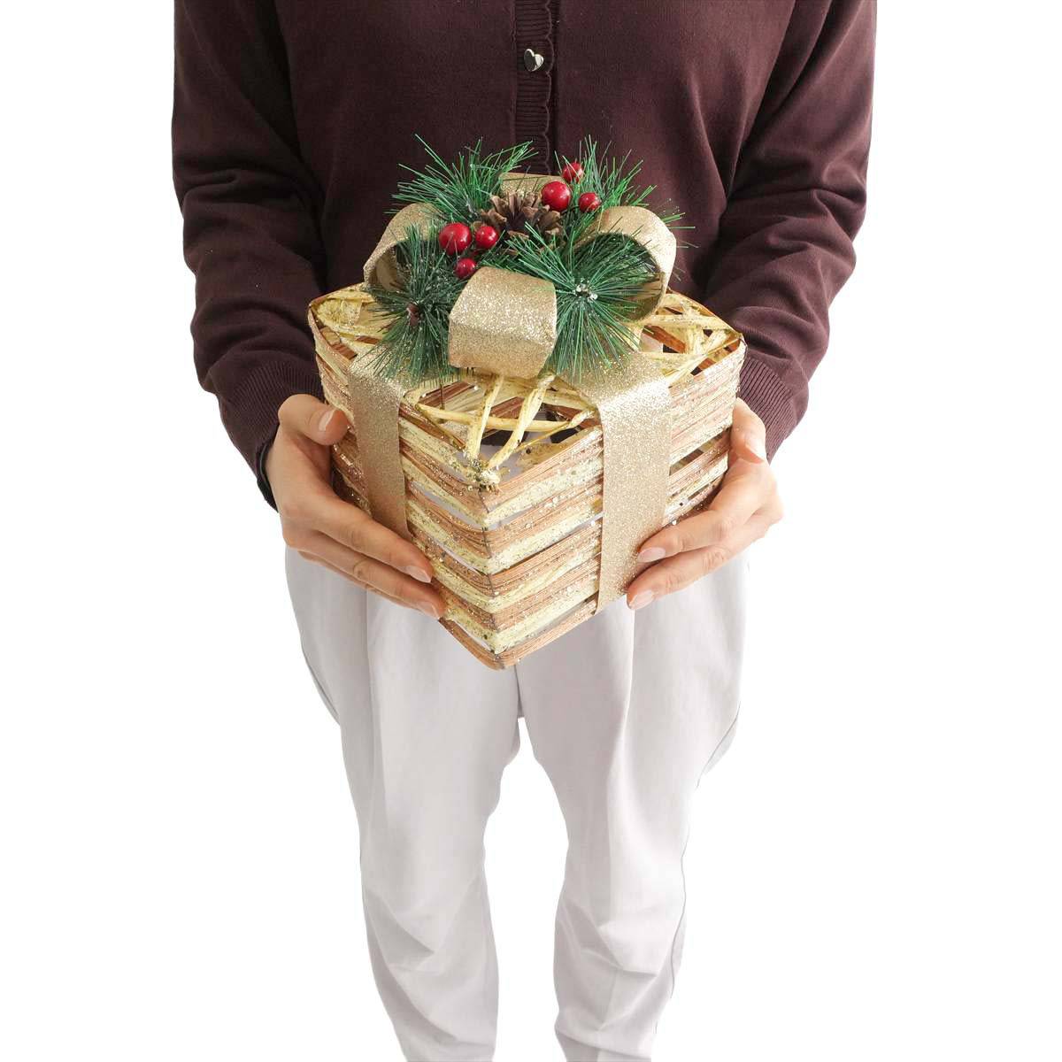 ★58-58-11-1 ナチュラルプレゼントボックスオブジェ