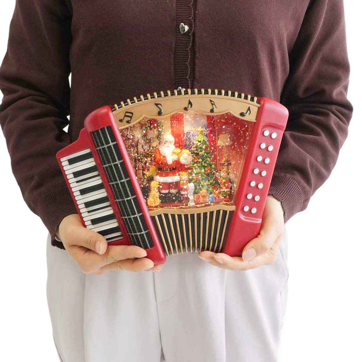 ★58-93-1-1 LEDスノーイングライト アコーディオンサンタ
