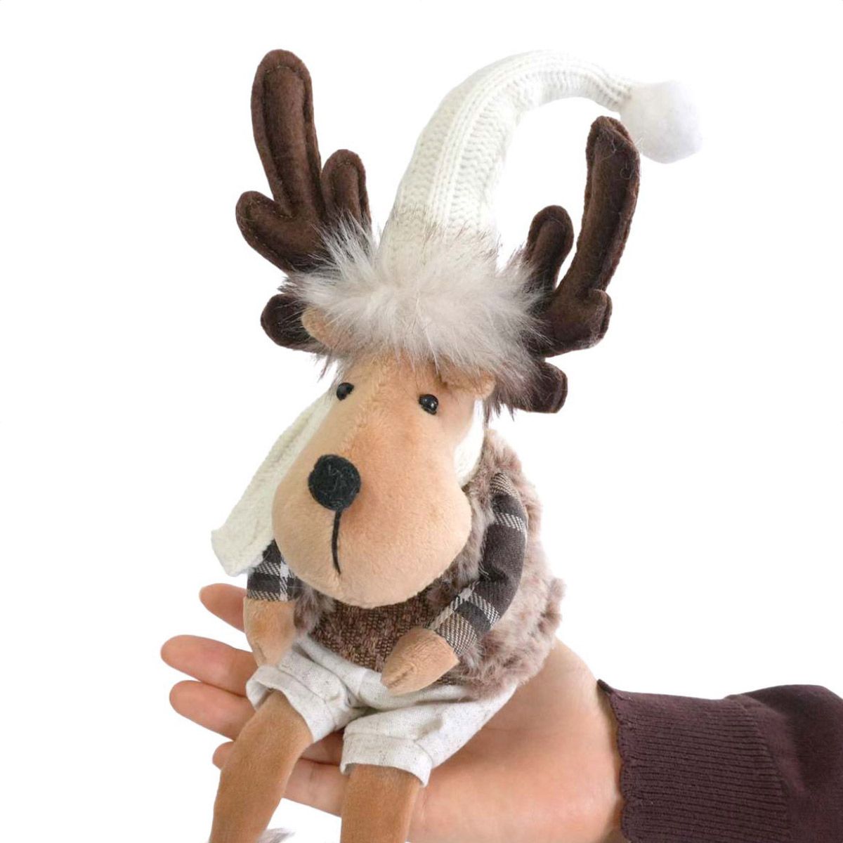 ★58-102-3-3 ファブリックトナカイドール足ブラ 小