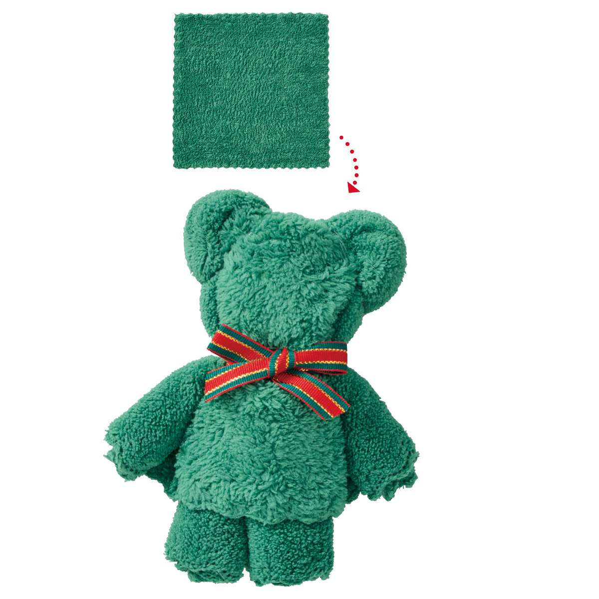 ★58-139-8-1 100個 クリスマスふんわりベアタオルハンカチ