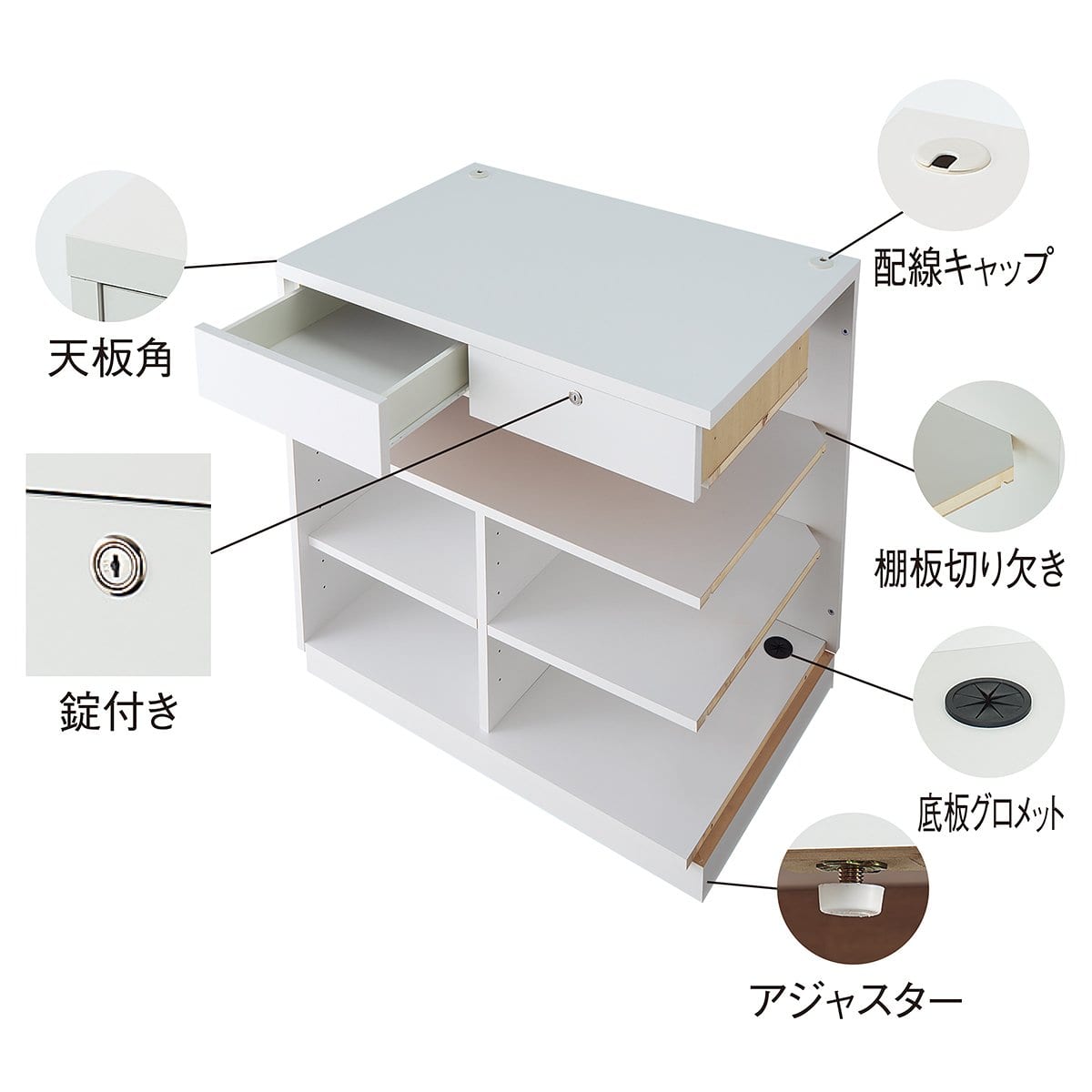 ★61-829-95-4 レジカウンター 平台タイプ 幅120cm(ラスティック)