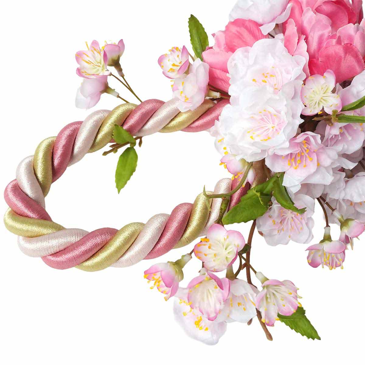 ★53-4-6-1 桜タッセル造花リース40cm