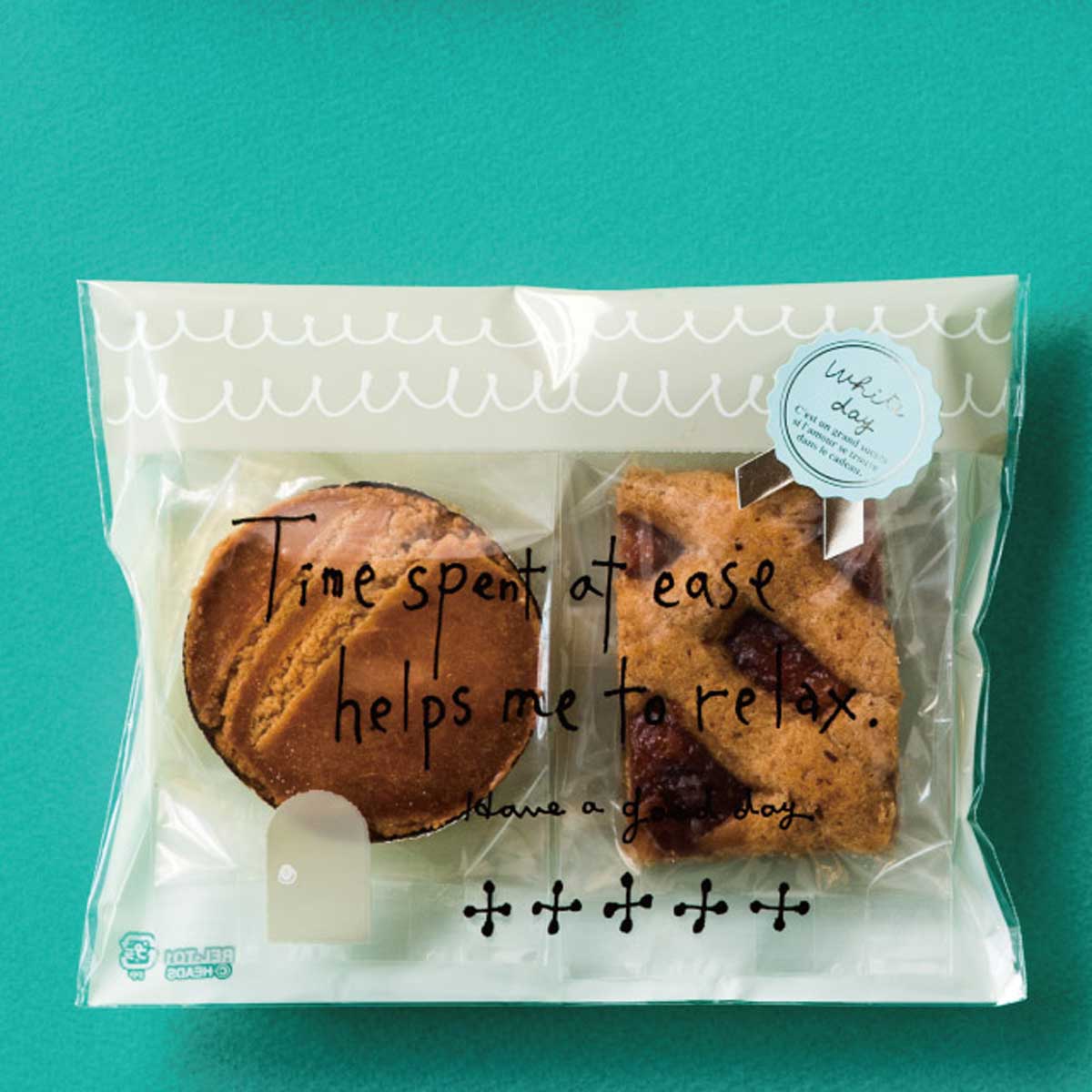 ★53-41-8-7 ホワイトデーギフトシール(リボン型 ブルー)