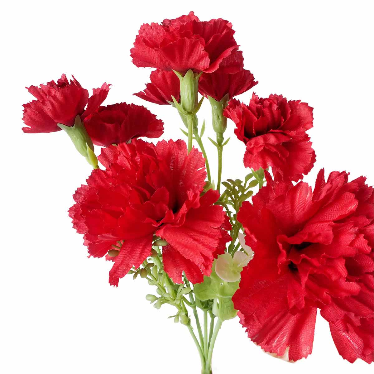 ★53-47-4-1 カーネーション造花ミックスブッシュ(レッド)