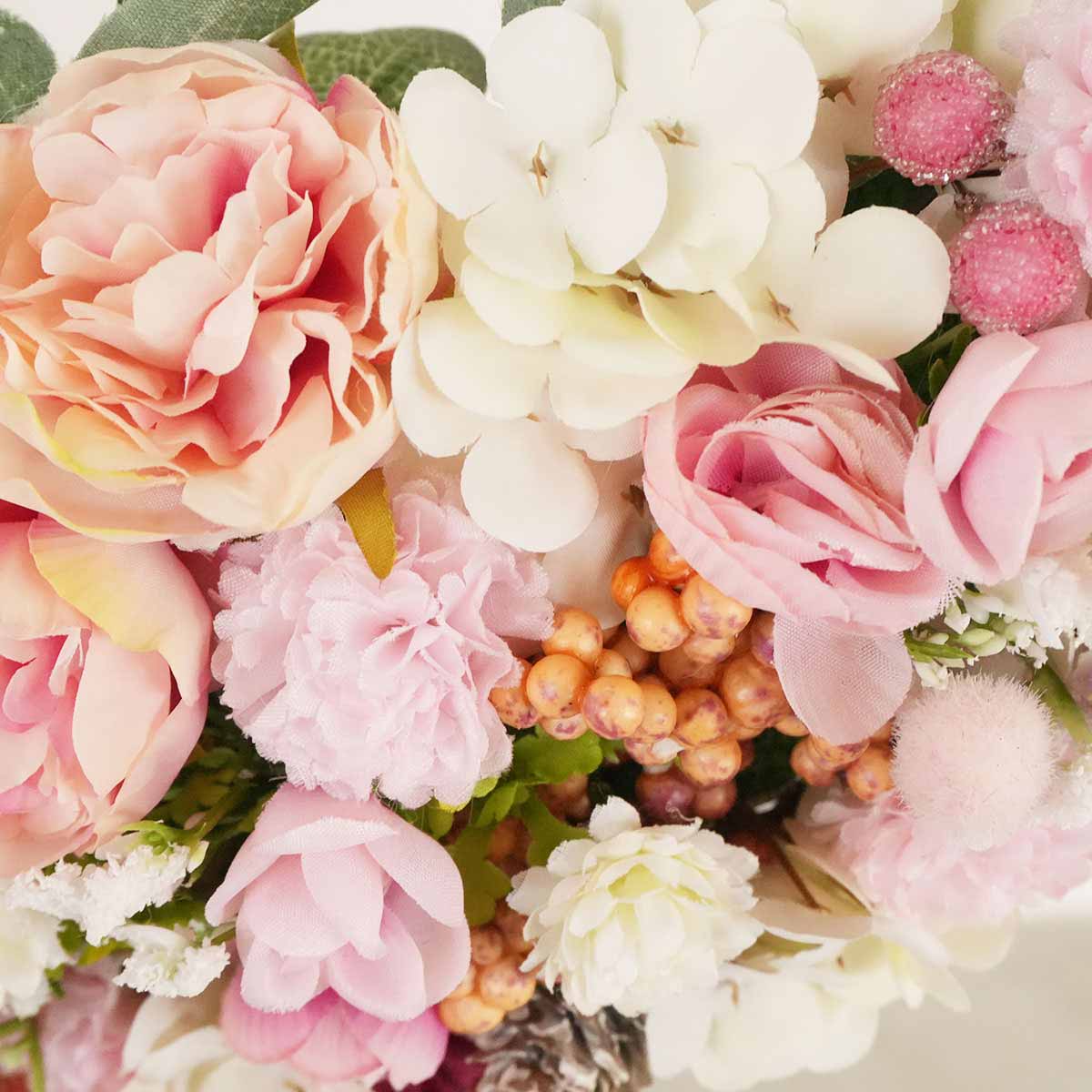 ★53-48-2-1 ナチュラルフラワーリース34cm (造花)