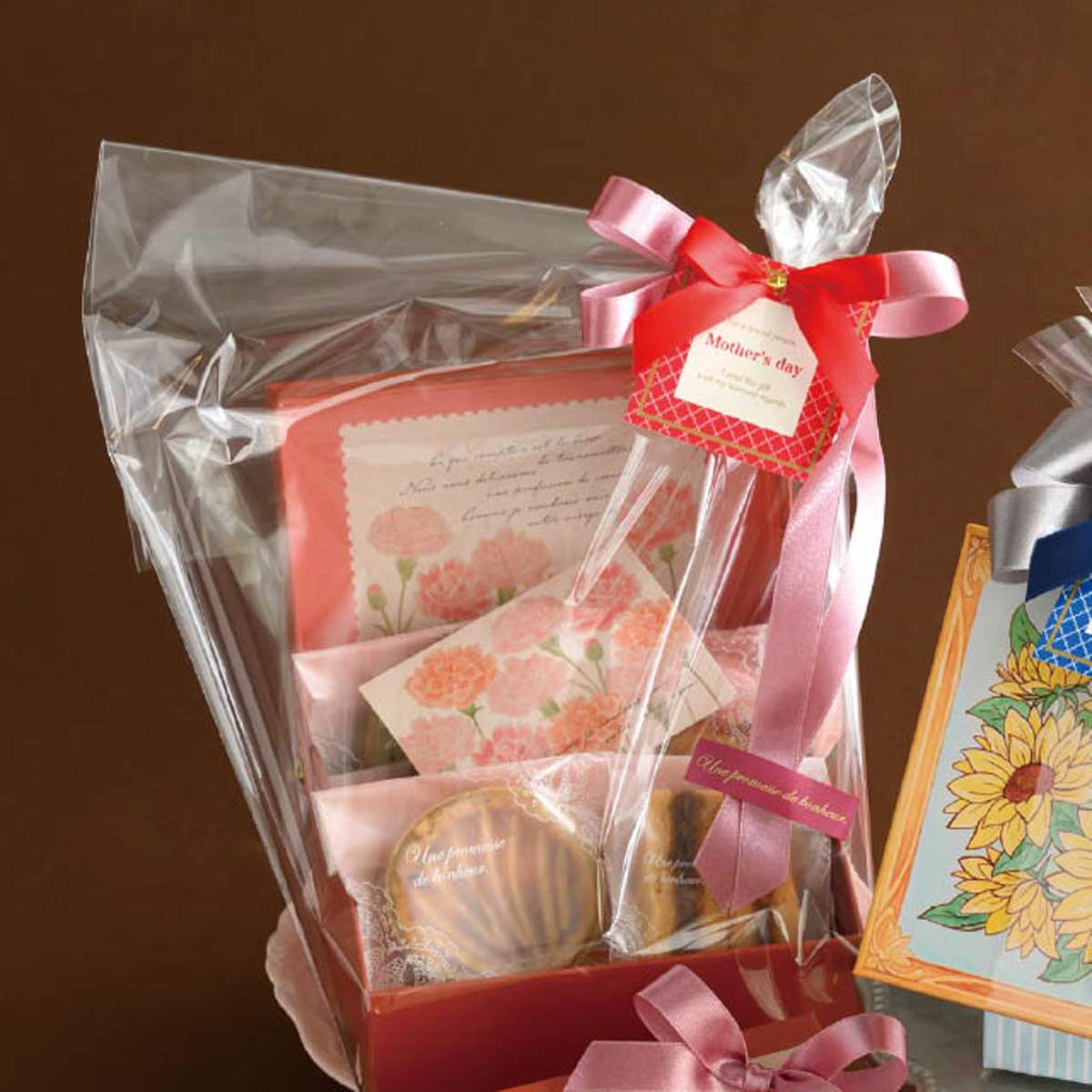 ★53-50-1-5 10個 ワイヤータイ 母の日(幾何学模様)