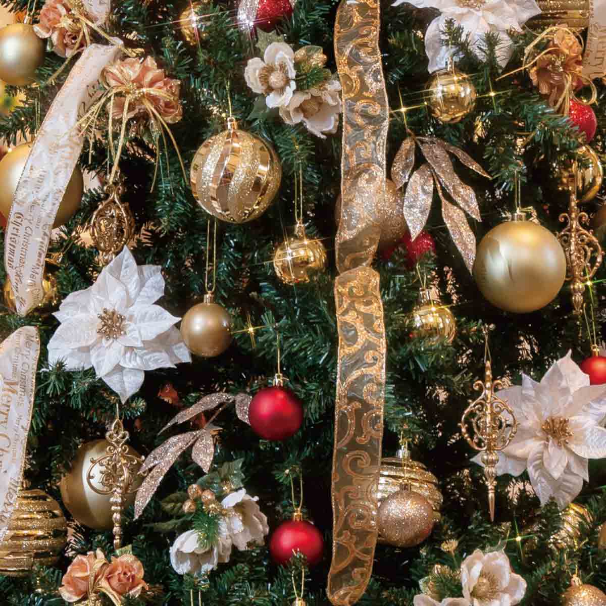 ★58-7-2-1 クリスマスツリーセット ゴールド高さ150cm