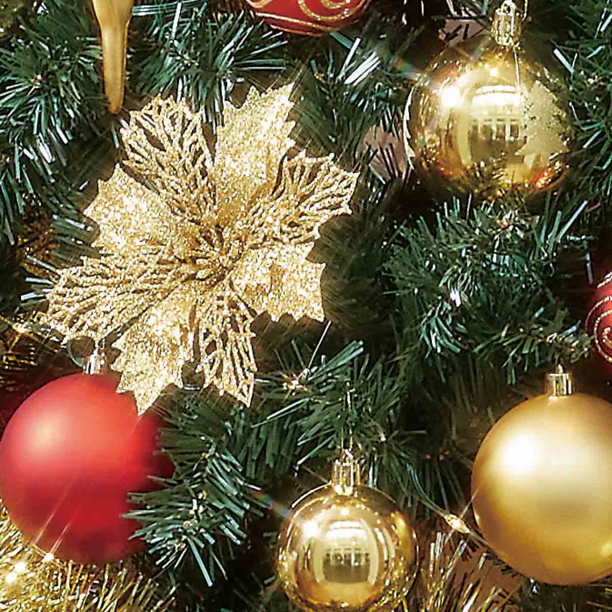 ★58-12-2-1 木製ベースクリスマスツリーセット ゴールド高さ150×幅82cm