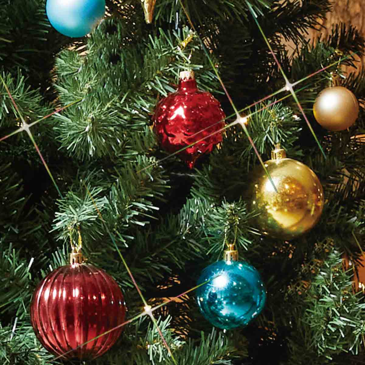 ★58-13-3-4 ウッドポットクリスマスツリーセット カラフル高さ240×幅130cm