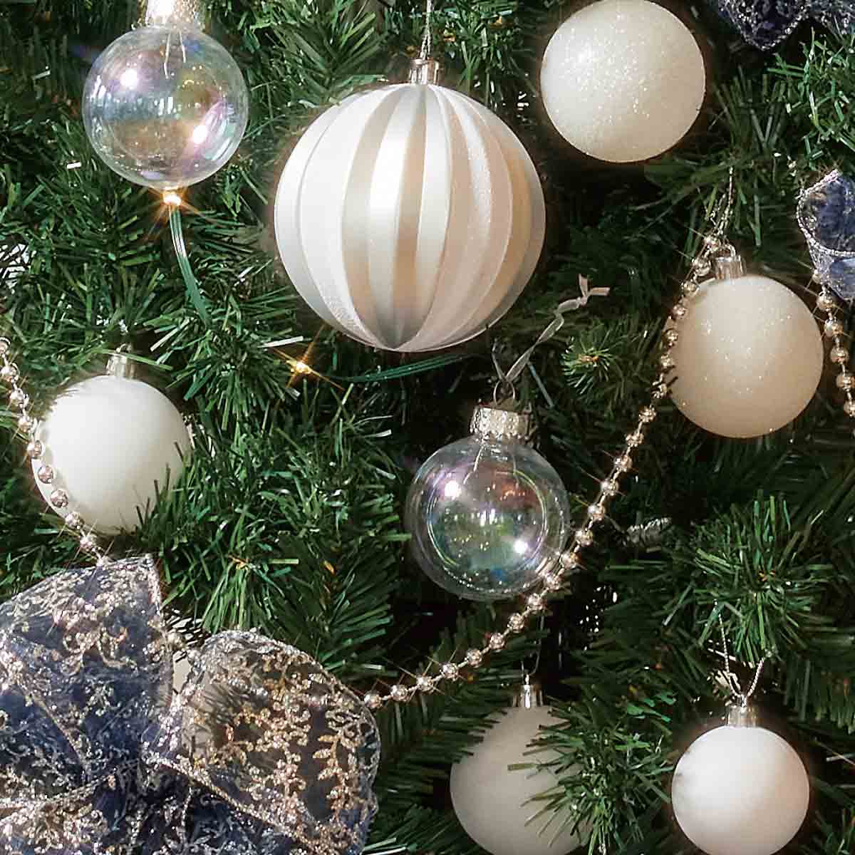 ★58-14-1-3 ウッドポットクリスマスツリーセット ブルーシルバー高さ210×幅112cm