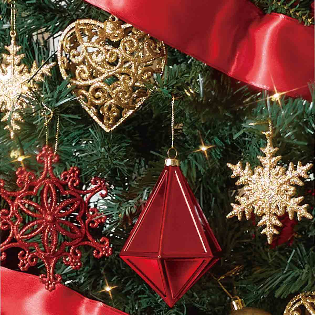 ★58-15-2-2 スクエアベース スリムクリスマスツリーセット レッド高さ180×幅76cm