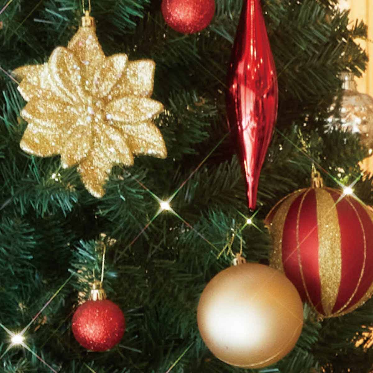 ★58-17-1-3 ラグジュアリークリスマスツリーセット レッドゴールド高さ240×幅130cm