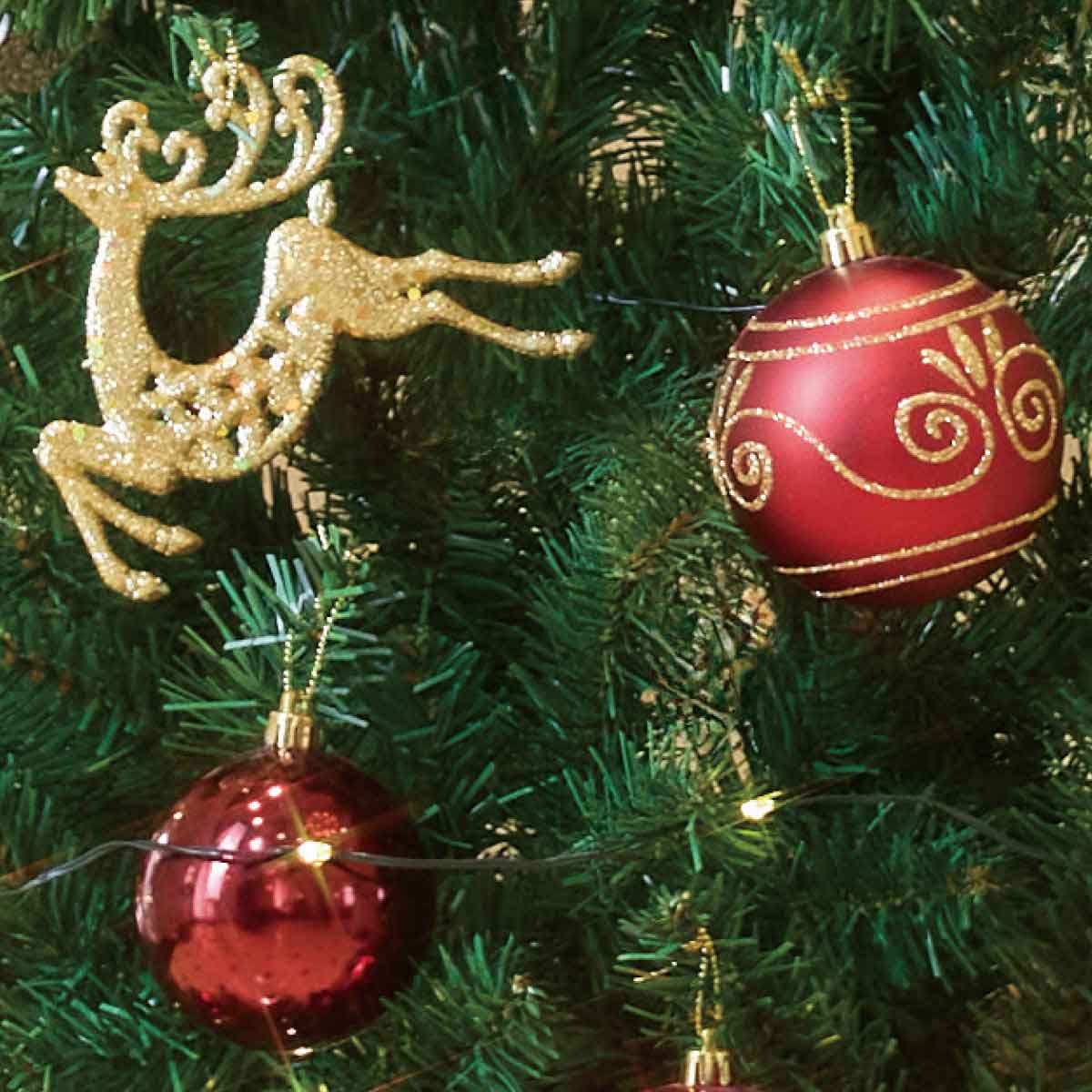 ★58-17-3-3 ラグジュアリークリスマスツリーセット レッド高さ240×幅130cm