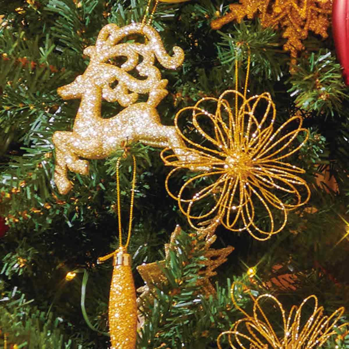 ★58-18-2-2 ゴージャスクリスマスツリーセット ゴールド高さ210×幅121cm