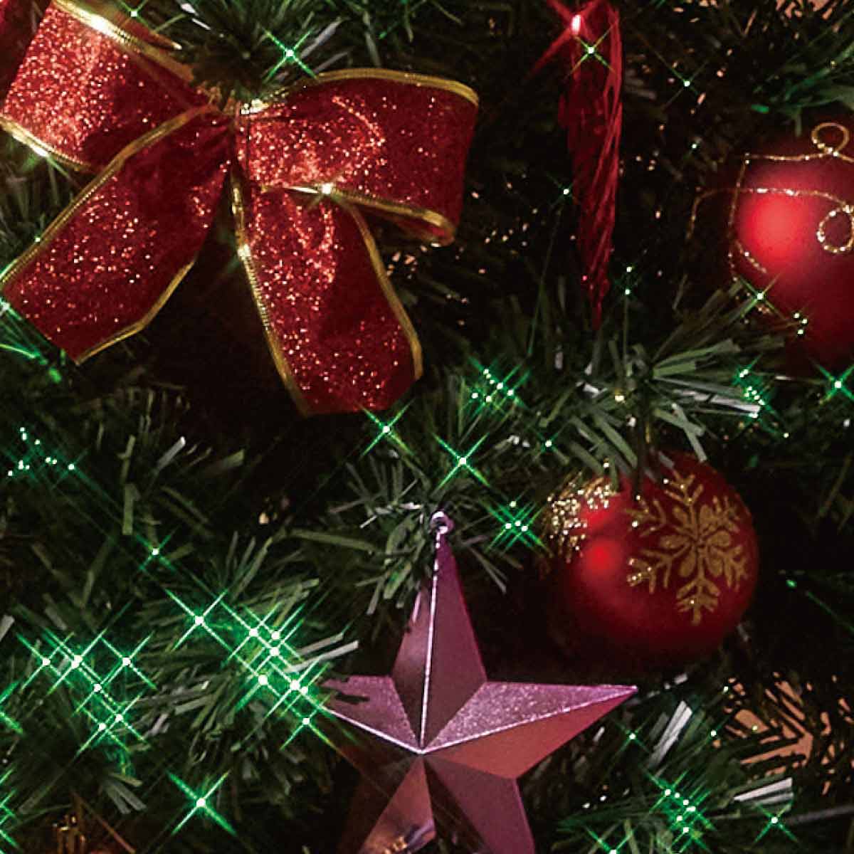 ★58-20-1-2 デコレーションファイバークリスマスツリーセット H240cmレッド