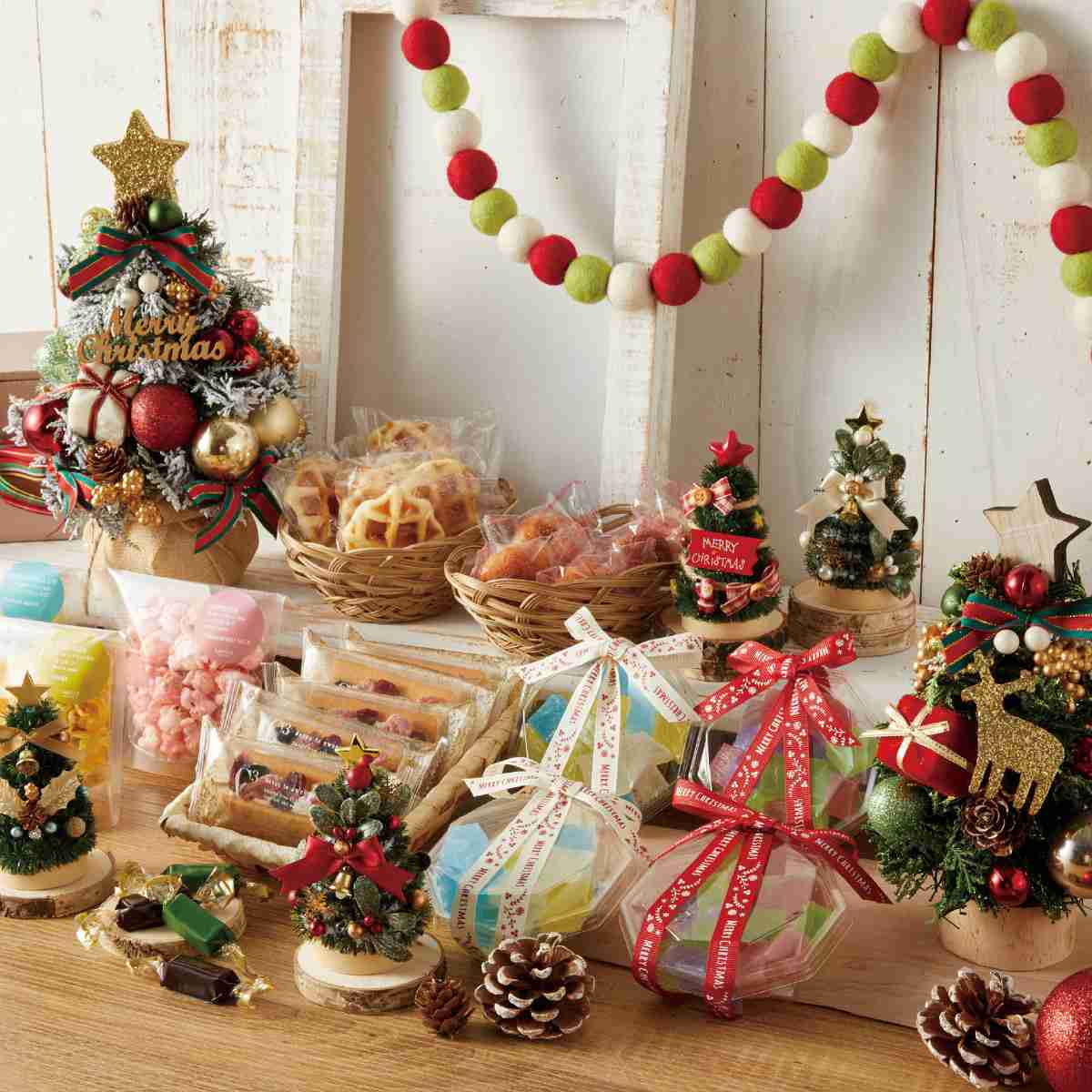 ★58-42-4-1 卓上ミニツリー レッド&グリーン