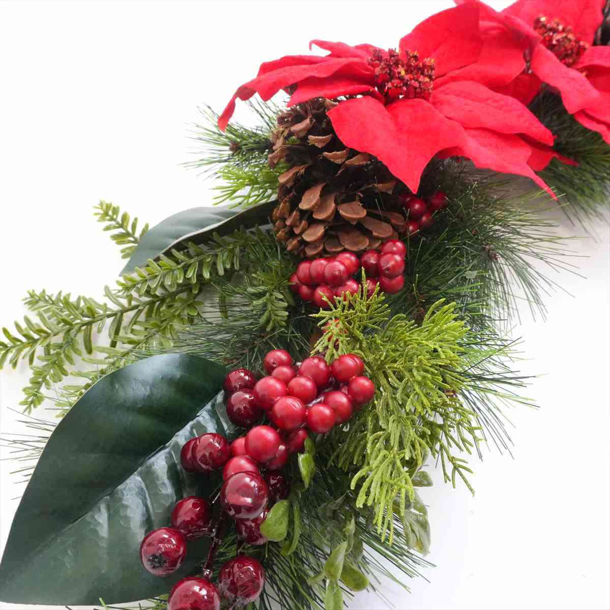★58-53-3-1 ポインセチア造花スワッグ30cm