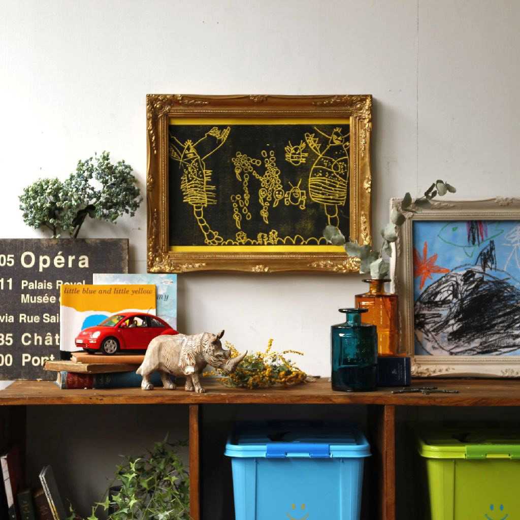 ★58-58-10-4 アンティークスタイルフレーム大 ゴールド