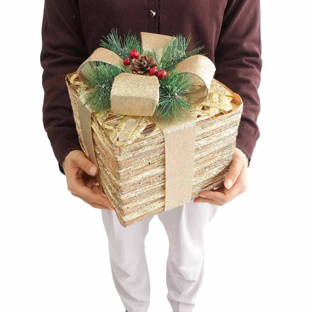 ★58-58-11-1 ナチュラルプレゼントボックスオブジェ