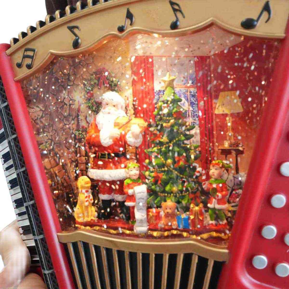 ★58-93-1-1 LEDスノーイングライト アコーディオンサンタ
