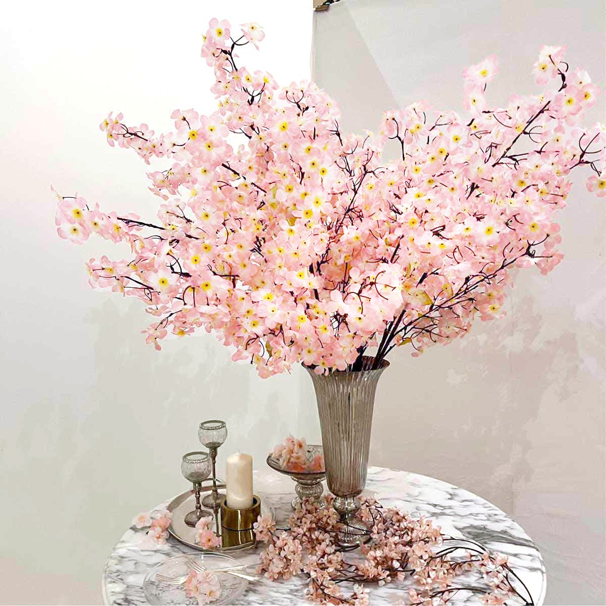 ★53-5-1-2 シルク桜大枝セット(造花) 110cm(12本組)