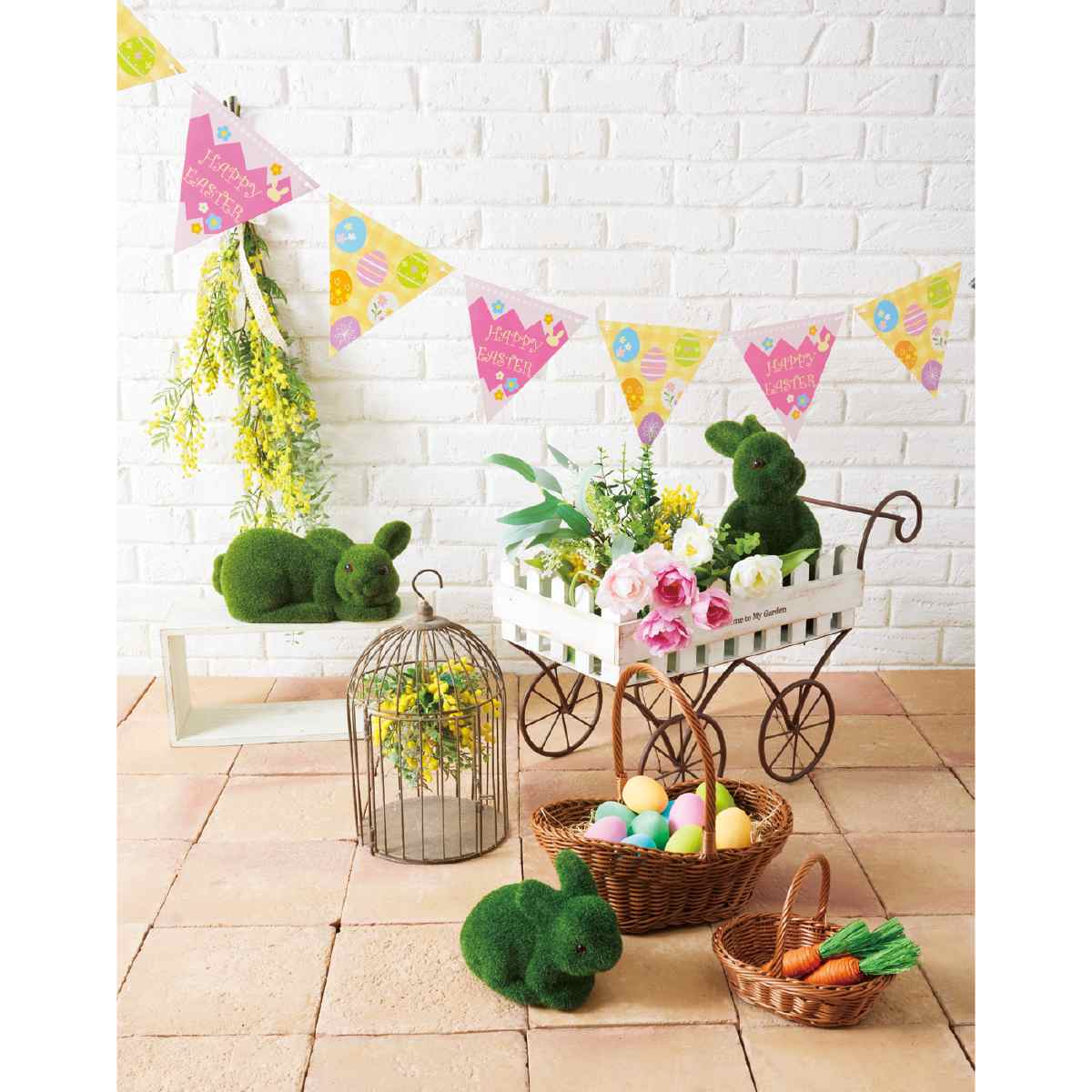 ★53-17-5-1 ミモザ造花ボールハンギング20cm