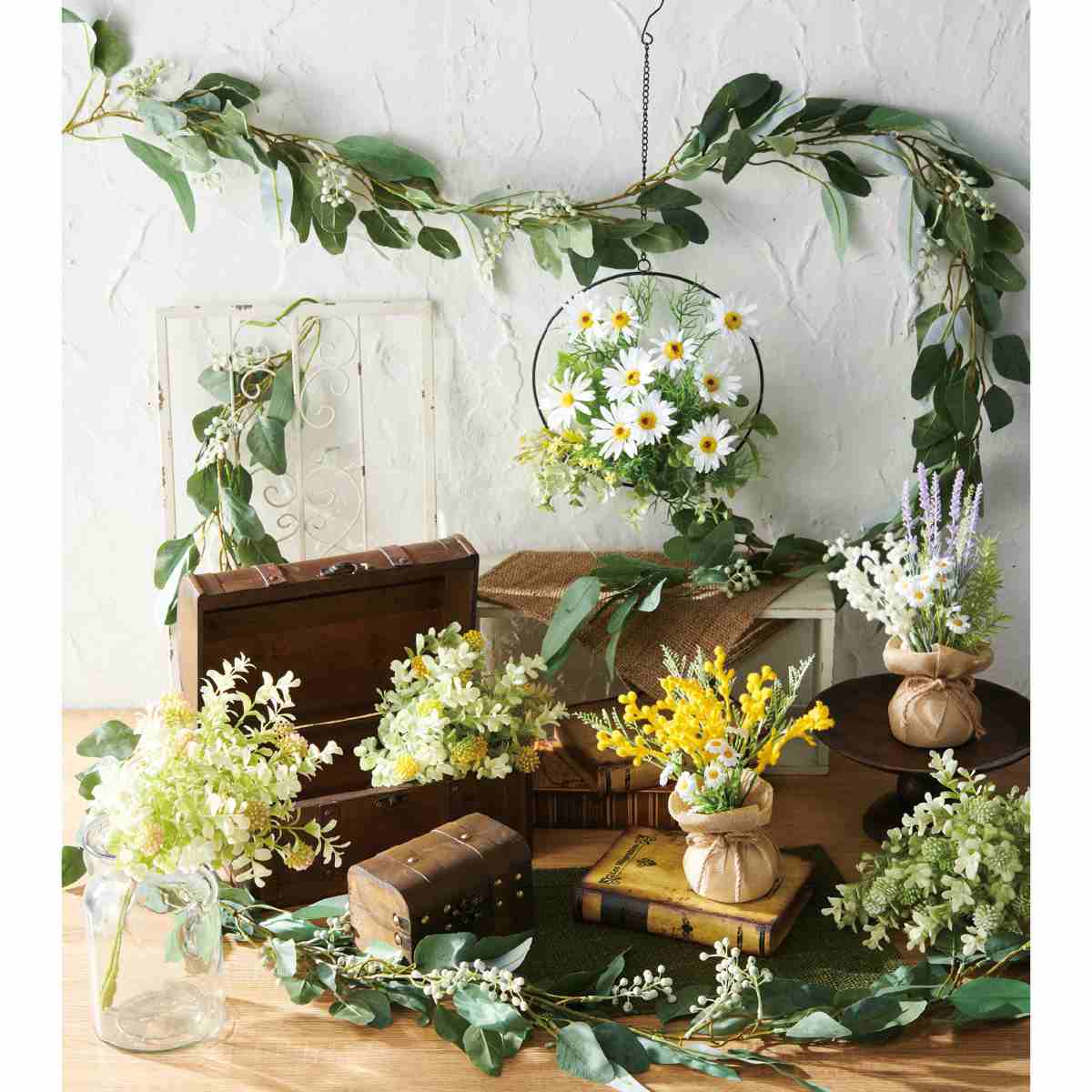 ★53-18-7-1 ホソバユーカリ造花ガーランド