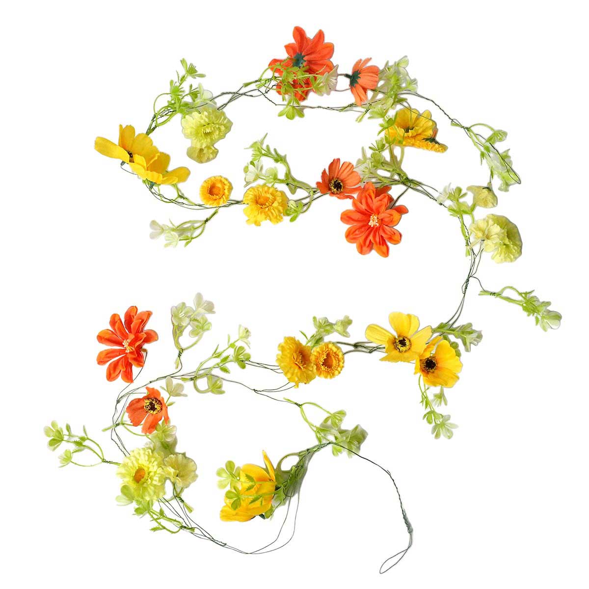 ★53-20-9-5 2本 フラワー造花ガーランドセット(イエロー)