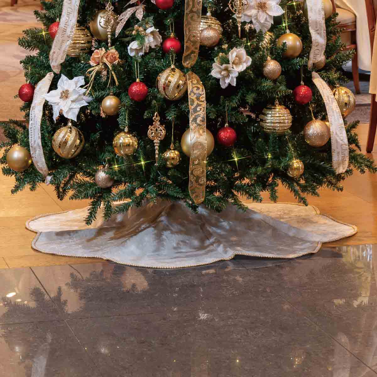 ★58-7-2-1 クリスマスツリーセット ゴールド高さ150cm