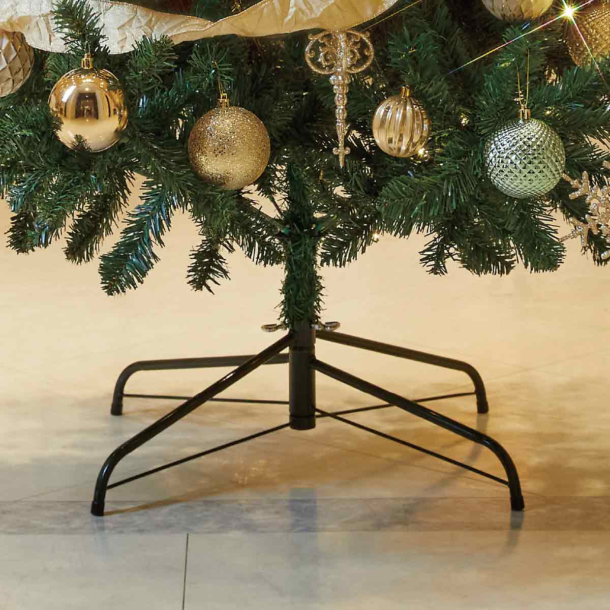 ★58-8-2-4 クリスマスツリーセット ゴールドグリーン高さ240cm