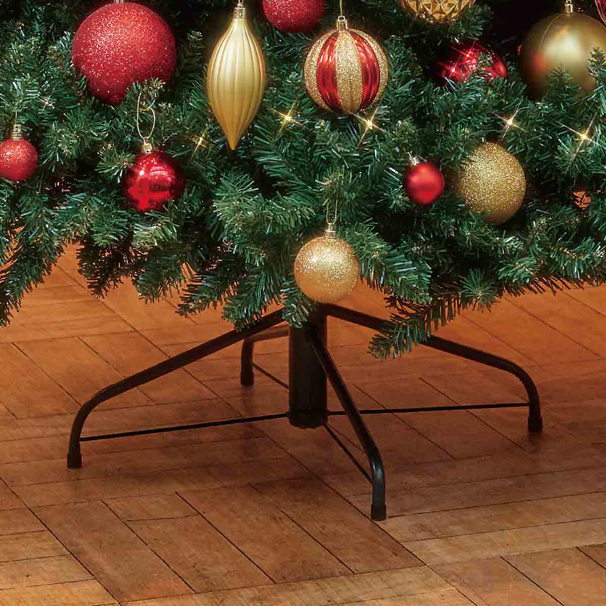 ★58-10-3-2 コンチネンタルクリスマスツリーセット ゴールド・レッド高さ180×幅110cm