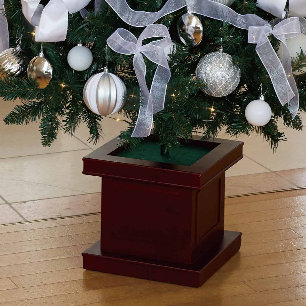 ★58-14-3-3 ウッドポットクリスマスツリーセット ホワイト高さ210×幅112cm