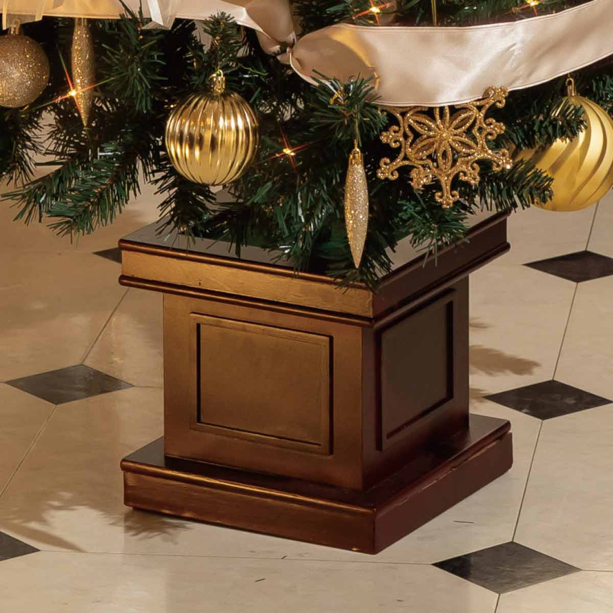 ★58-15-1-3 木製ベース スリムクリスマスツリーセット ゴールド高さ210×幅86cm