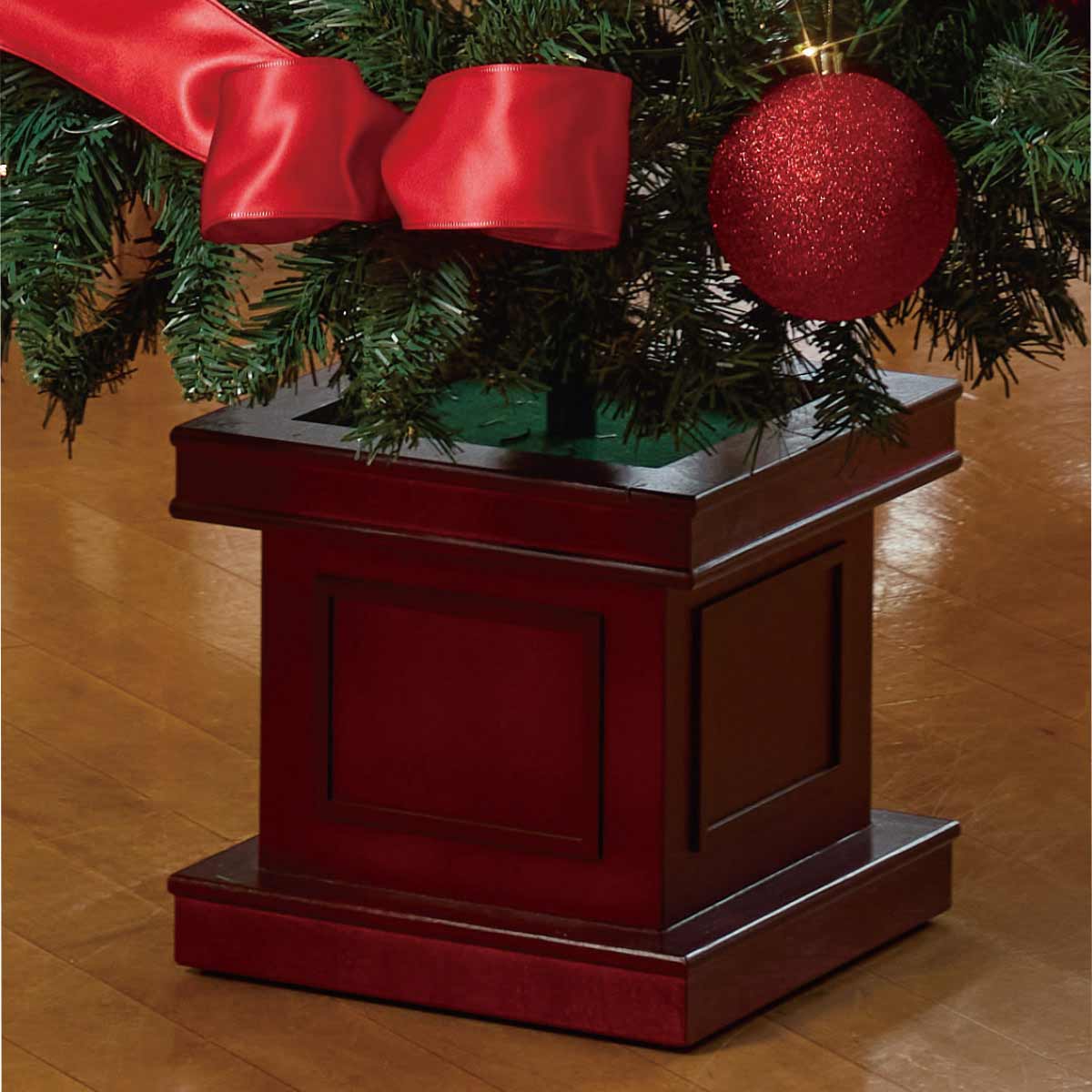 ★58-15-2-2 スクエアベース スリムクリスマスツリーセット レッド高さ180×幅76cm