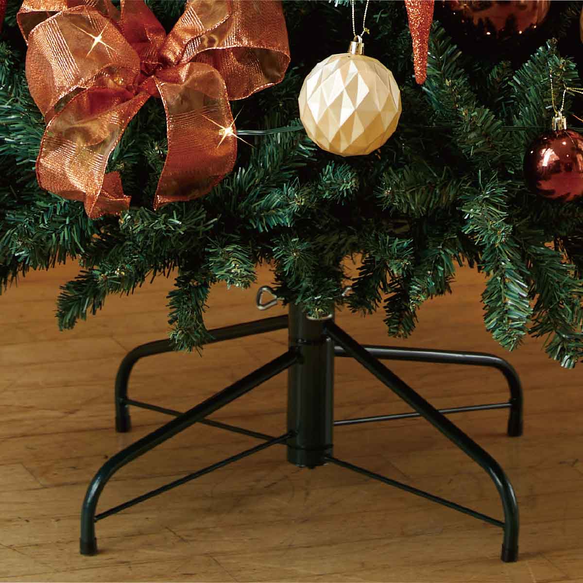 ★58-18-1-3 ゴージャスクリスマスツリーセット コパーゴールド高さ240×幅132cm