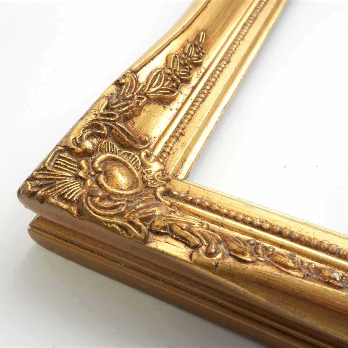 ★58-58-10-4 アンティークスタイルフレーム大 ゴールド