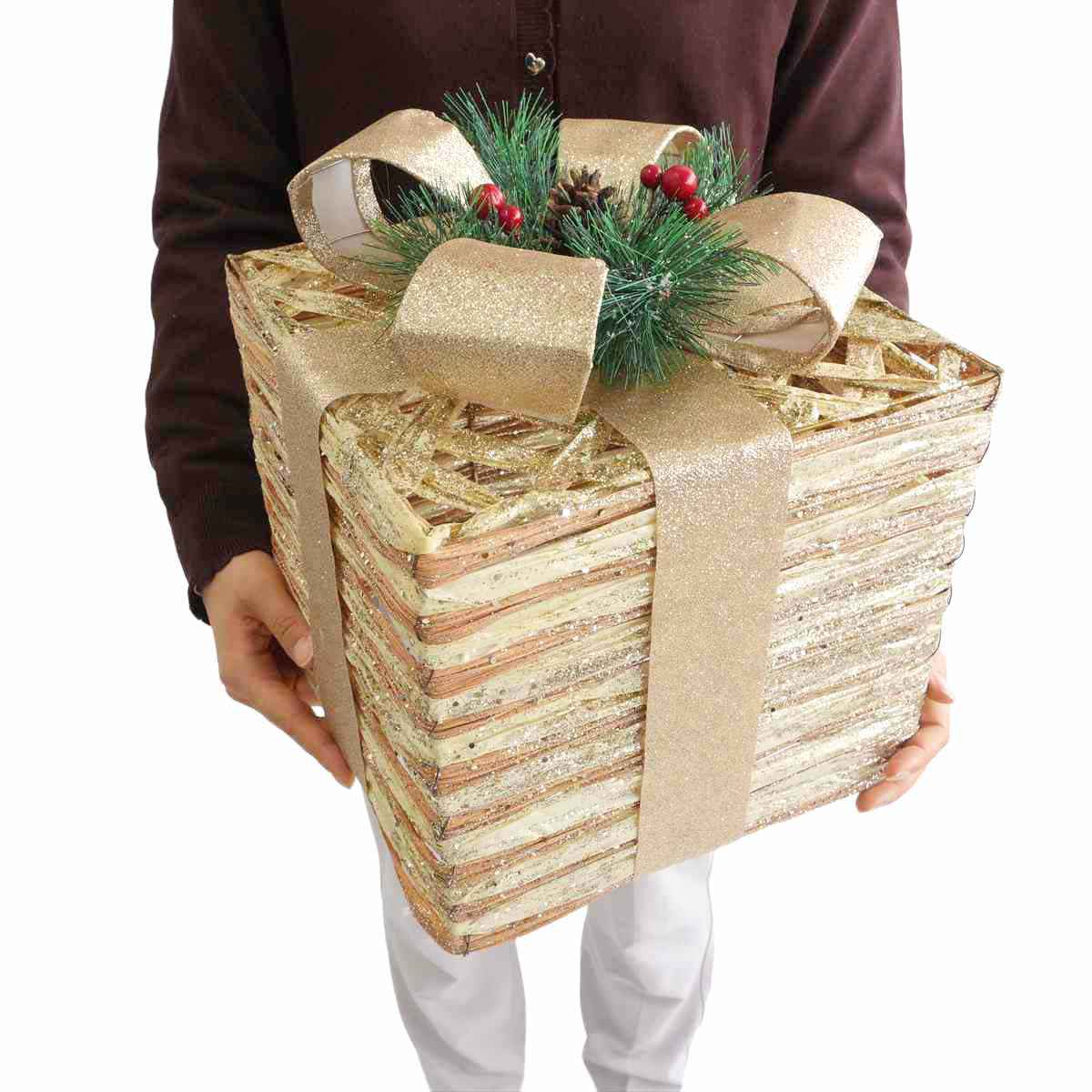 ★58-58-11-1 ナチュラルプレゼントボックスオブジェ