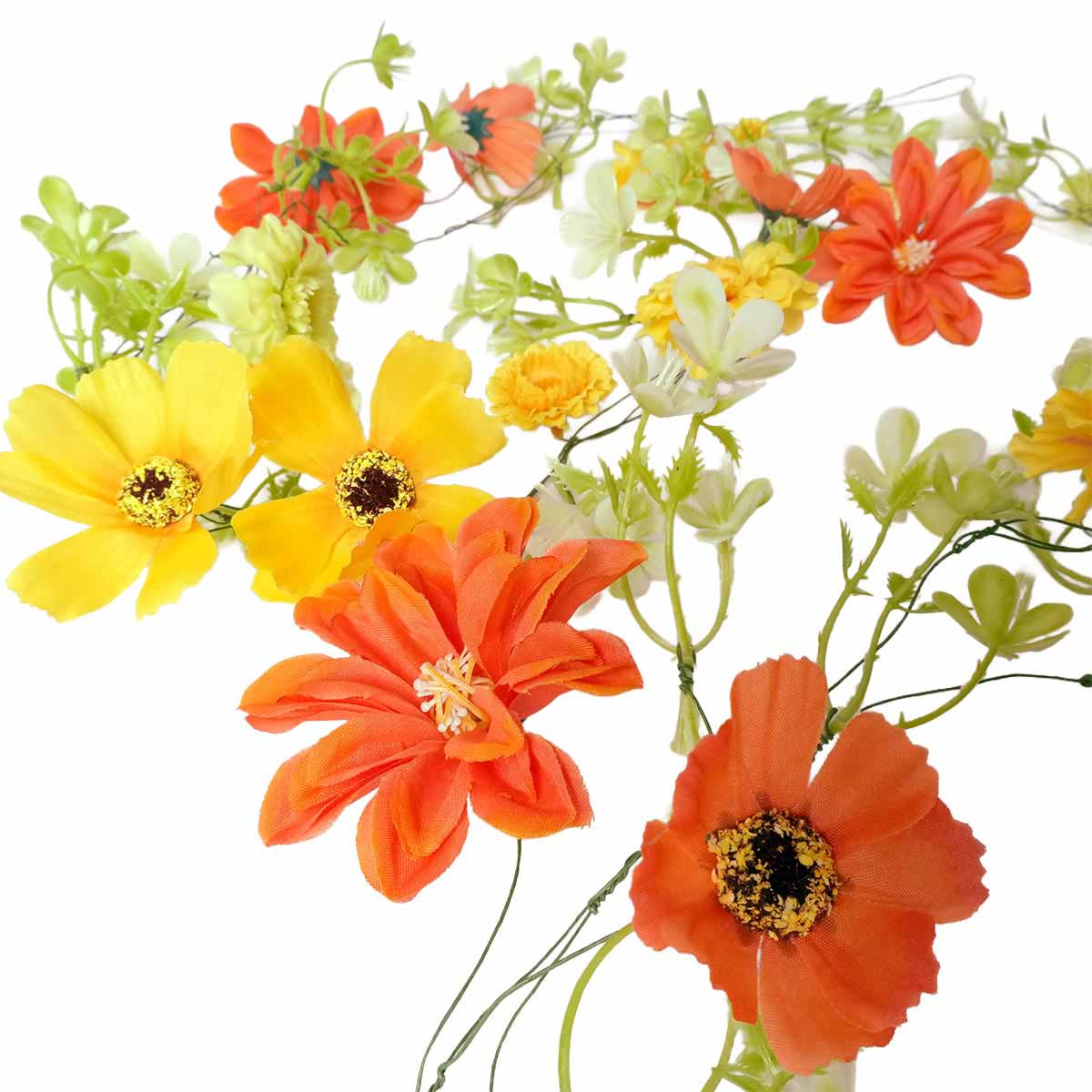 ★53-20-9-5 2本 フラワー造花ガーランドセット(イエロー)