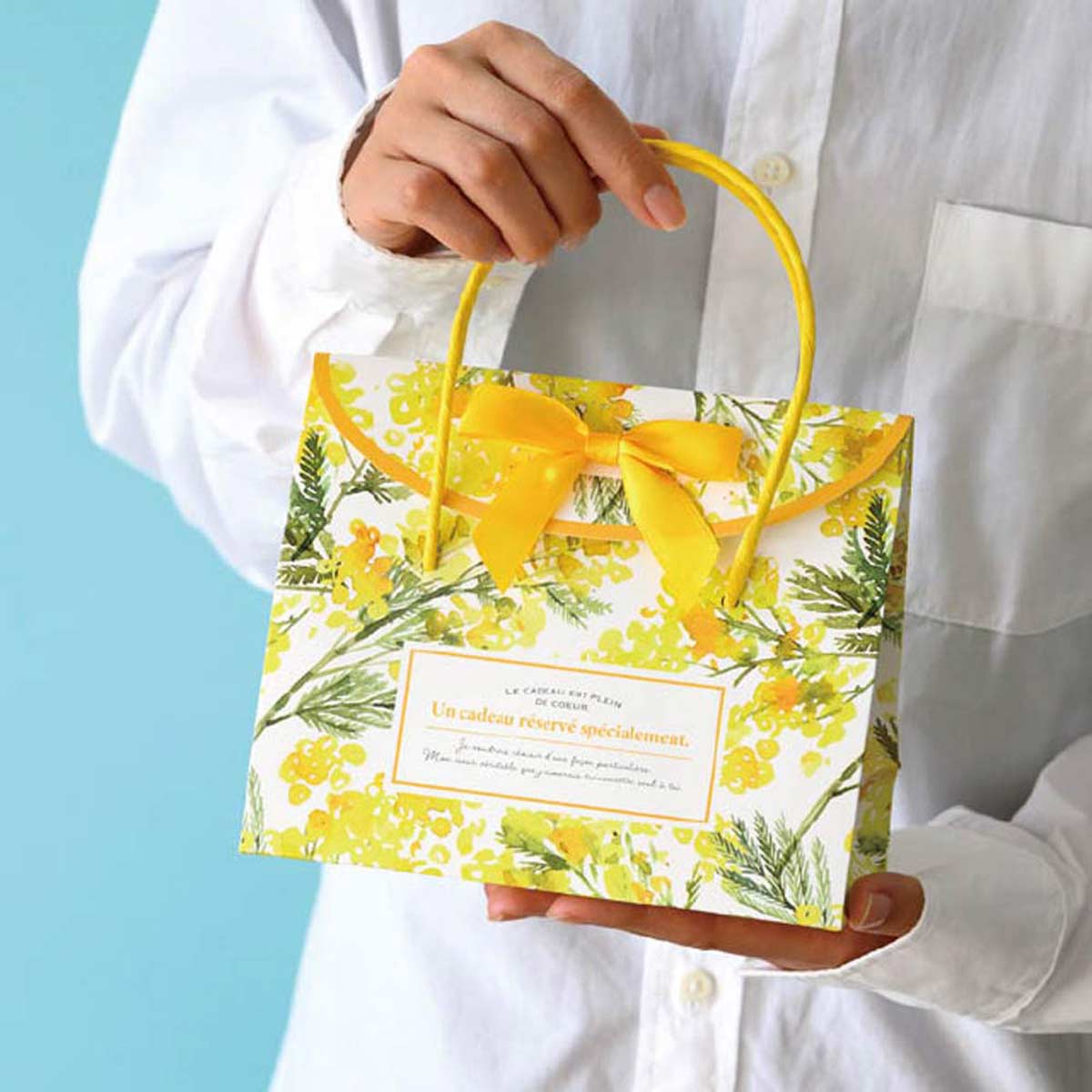 ★53-28-7-3 20枚 フラップペーパーバッグ ラフィネ(イエロー)