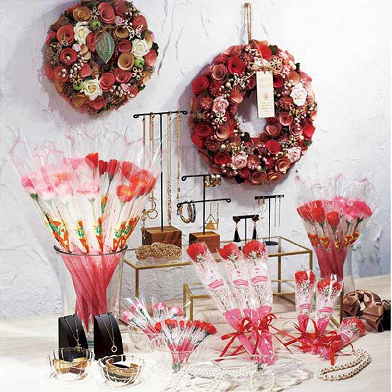 ★53-55-4-2 カーネーションラップ巻 ピンク(長さ27cm)